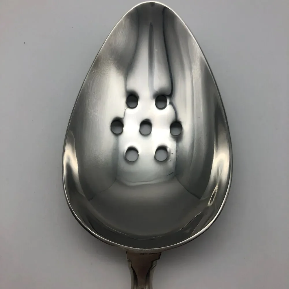 Pottery Barn Thurston Serving Slotted Spoon Silver Chrome w/Box